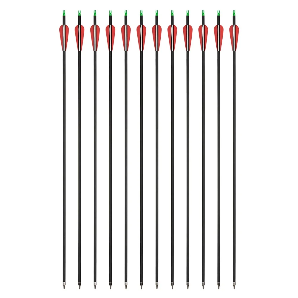 12pcs 31.5inch Mixed Carbon Arrow Spine 500~550 with Replaceable Arrowhead for Outdoor Hunting Compound Recurve Traditional Bow soldering iron tips corrosion resistant replaceable e10 needle tips cordless threaded steel solder for indoor outdoor repair
