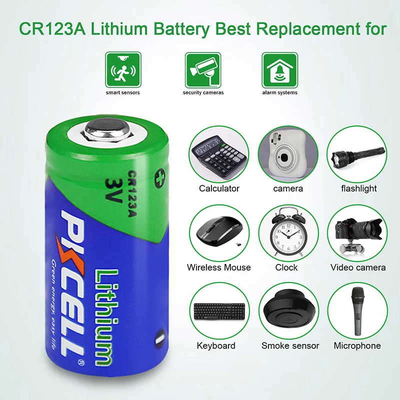 MBS 8 baterías de litio CR123, CR123A, CR123R, CR17335, CR17345, SF123 de 3  V, con Storacell de Powerpax con caja de batería naranja (sin baterías