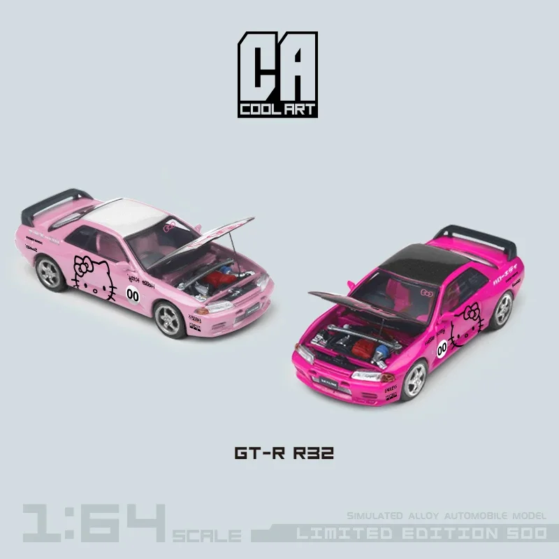 

Cool ART 1:64 Nissan Gtr32 Kitty Light pink Diecast Model Car