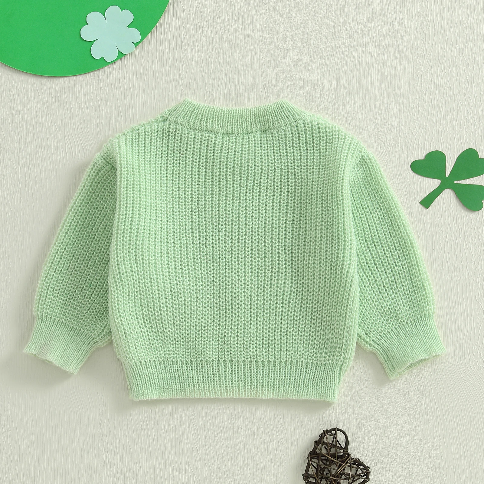 Toddler Baby Girl Boy St Patricks Day Clothes Lucky Knit Sweater Shirt Oversized Warm Pullover Spring Cute Outfits