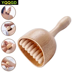Wood Therapy Swedish Massage Cup with Roller,Handheld Wooden Massage Cup,Wood Cupping Therapy Massage Tool,Muscle Pain Relief