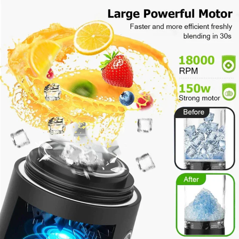 600ml Electric Fruit Juicer Blender Juice Mixer Mini USB Rechargable 6 Blade Juice Cup Juicer Portable Blender Juicer Machine 3