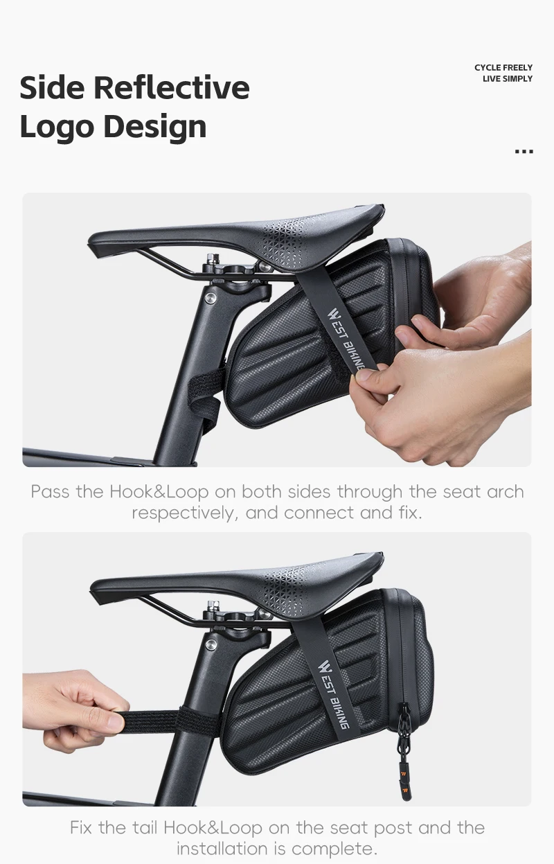 WEST RADFAHREN Fahrrad Sattel Tasche Wasserdichte Mountainbike Sattel Lagerung Sitz Hinten Werkzeug Tasche Tasche Sattel Radfahren MTB Zubehör – Detail 9