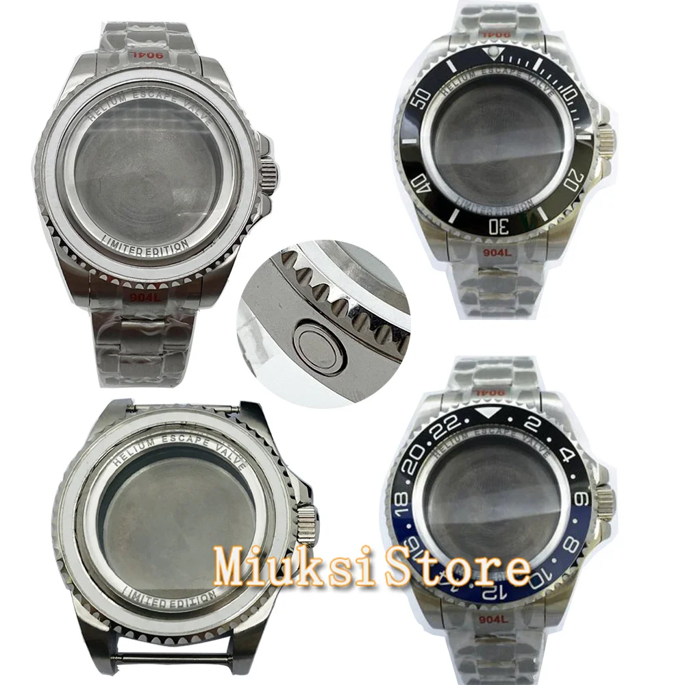 

44mm watch case Stainless steel bracelet sapphire glass fit NH35 NH36 ETA2824 2836 Miyota8205 8215 DG2813 3804 PT5000 Movement