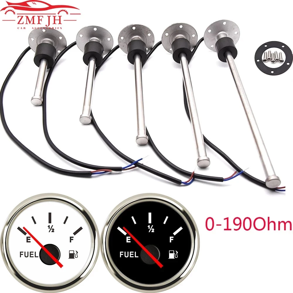 52mm Fuel Level Gauge With Fuel Level Sensor 100mm 125mm 150mm 200mm 250mm 400mm 0190ohm Oil