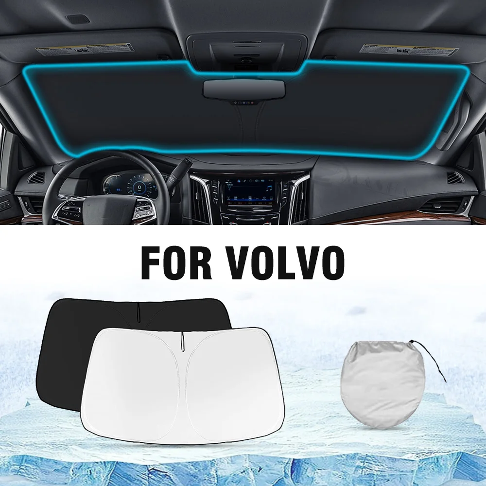 Car Sunshade Front Windshield Block Heat Sun Shade Foldable Sun Visor Protector For Volvo S60 V60 XC40 C40 Recharge