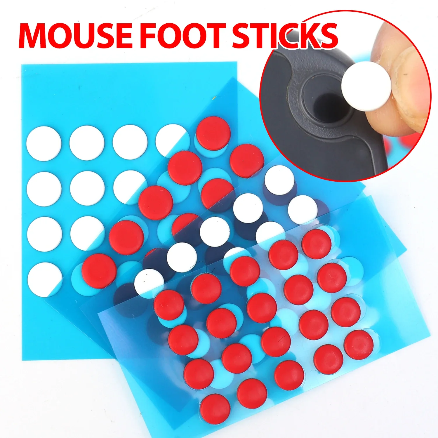 6/7mm Diameter Small Dots Universal Mouse Skates for Logitech Rubberized Mouse Foot Glide Feet Sticker Wear Resistant Mice Skate