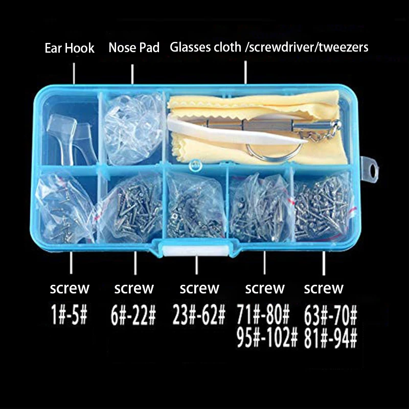 

1PC Useful Eyeglass Sunglass Repair Kit With Screws Tweezers Screwdriver Tiny Screws Nuts Assortment Glasses Repair Nose Pads