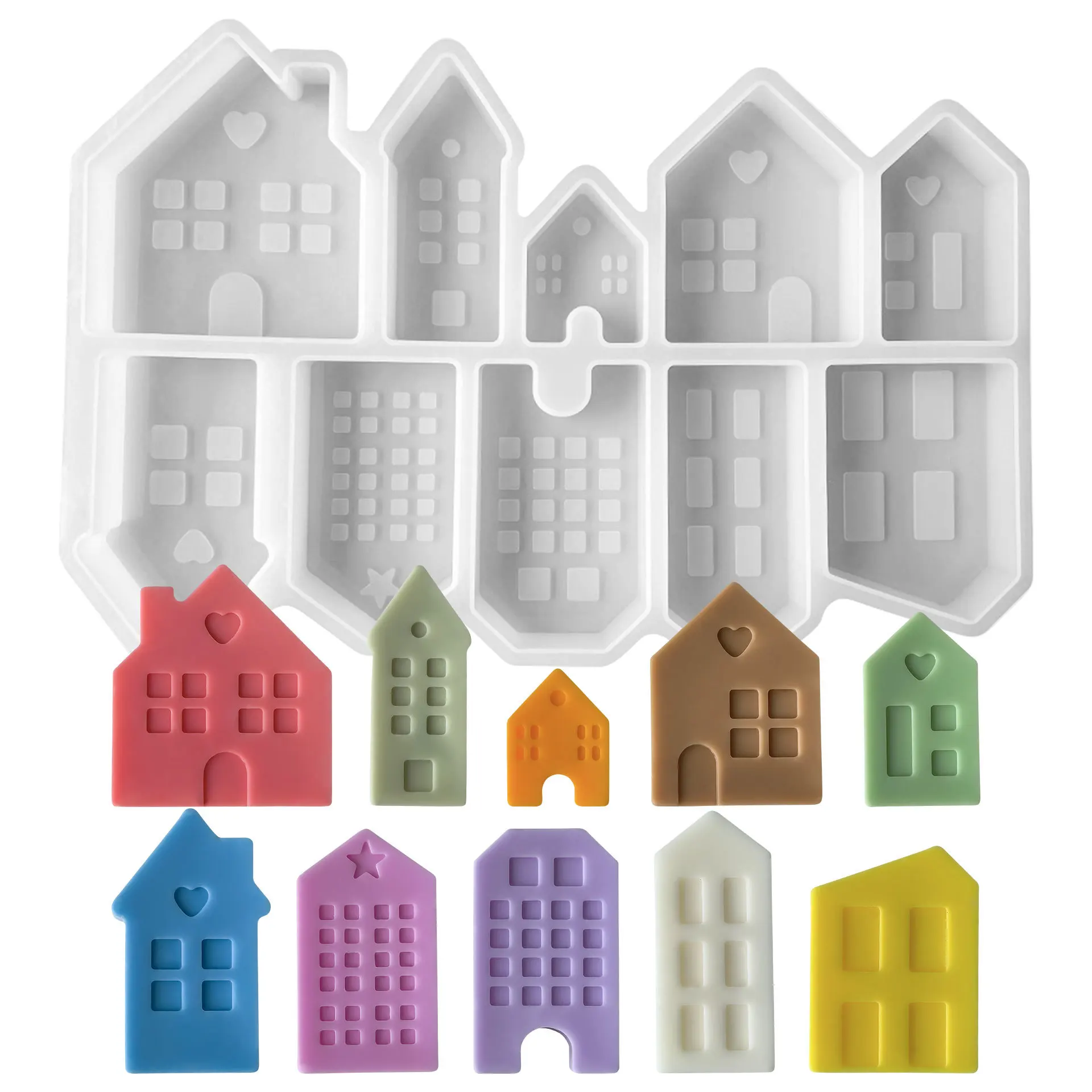 Haus Kamin Kerze Silikonform DIY Aroma Wachs Gips Harz Dekor Home Dekoration Geschenk Handwerk Herstellung – Detail 5