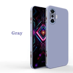 Liquid Square Rubber Silicone Protective Case - Durable & Stylish Phone Cover for Redmi K40 Gaming (Light purple)