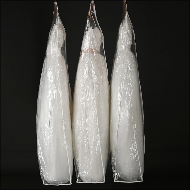 160cm 180cm 웨딩 드레스 먼지 커버에 대한 저렴한 도매 투명 솔리드 초대형 방수 PVC 의류 의류 가방