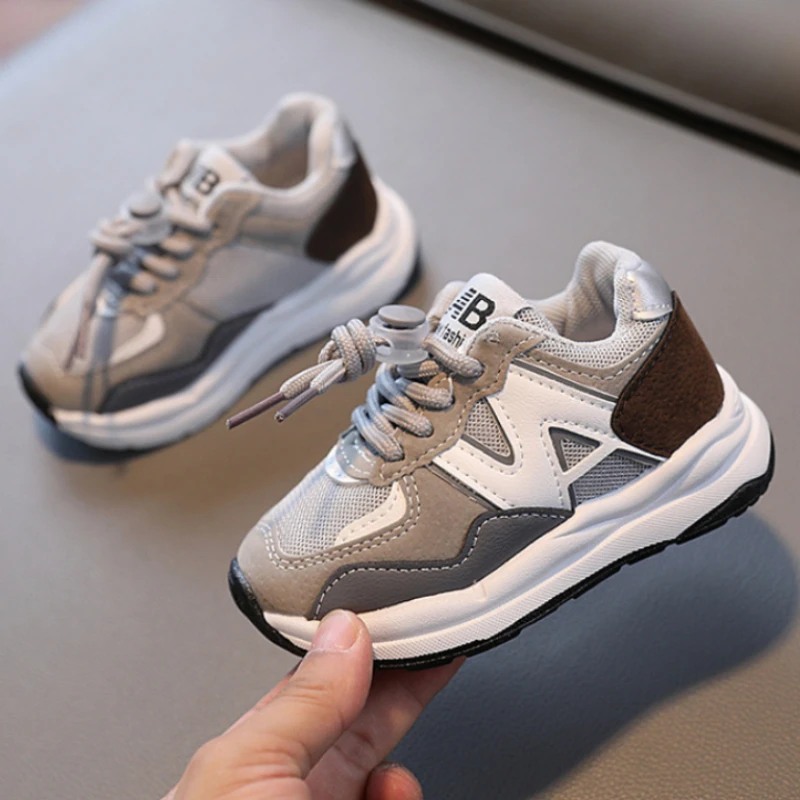 Zapatillas deportivas coreanas de cuero para niños y niñas, nuevas, de suela blanda, para primavera y otoño_voghion.com