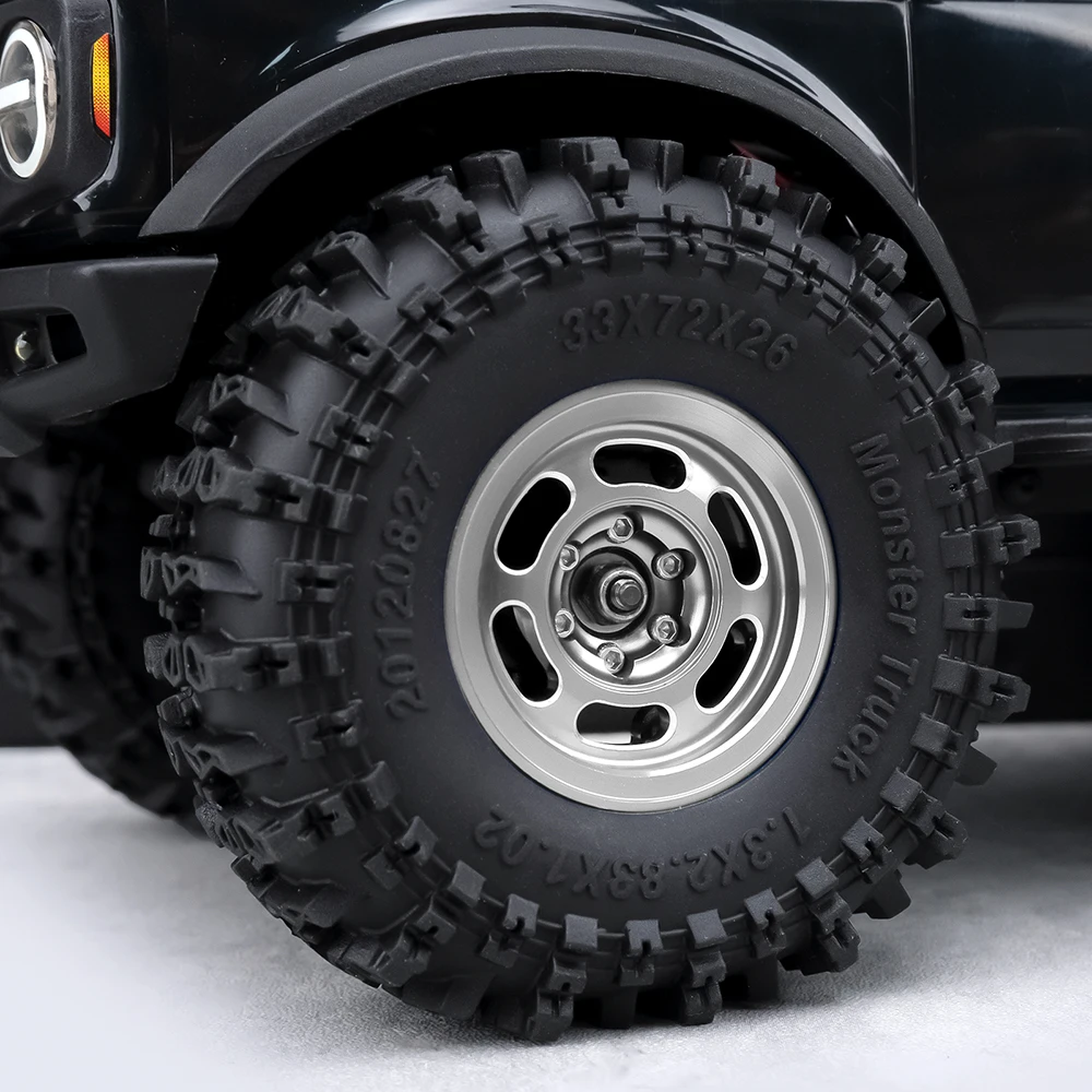 Llantas Beadlock 2.2 De Fibra De Carbono Y Aluminio, Desplazamiento -10 Mm, Color Plata, Para Coches RC Crawler 1/10, De INJORA