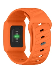 Breathable Silicone Loop Strap for Wearable Health Tracker (Orange)