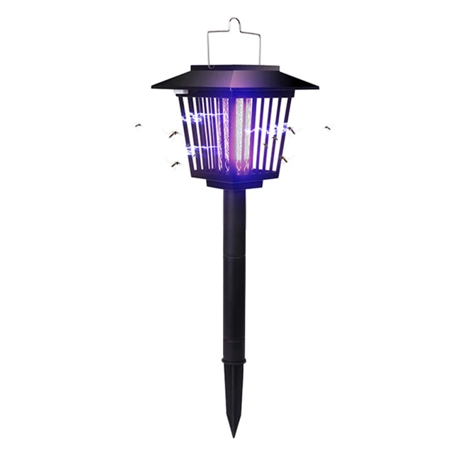 Napelemmel Működő Szúnyoggyilkos Lámpa Kültéri Halászati ​​Kempinghez Automatikus Be-/Kikapcsolás Zapper Led 2-In-1 Uv/Led-Es Fény - Image 2