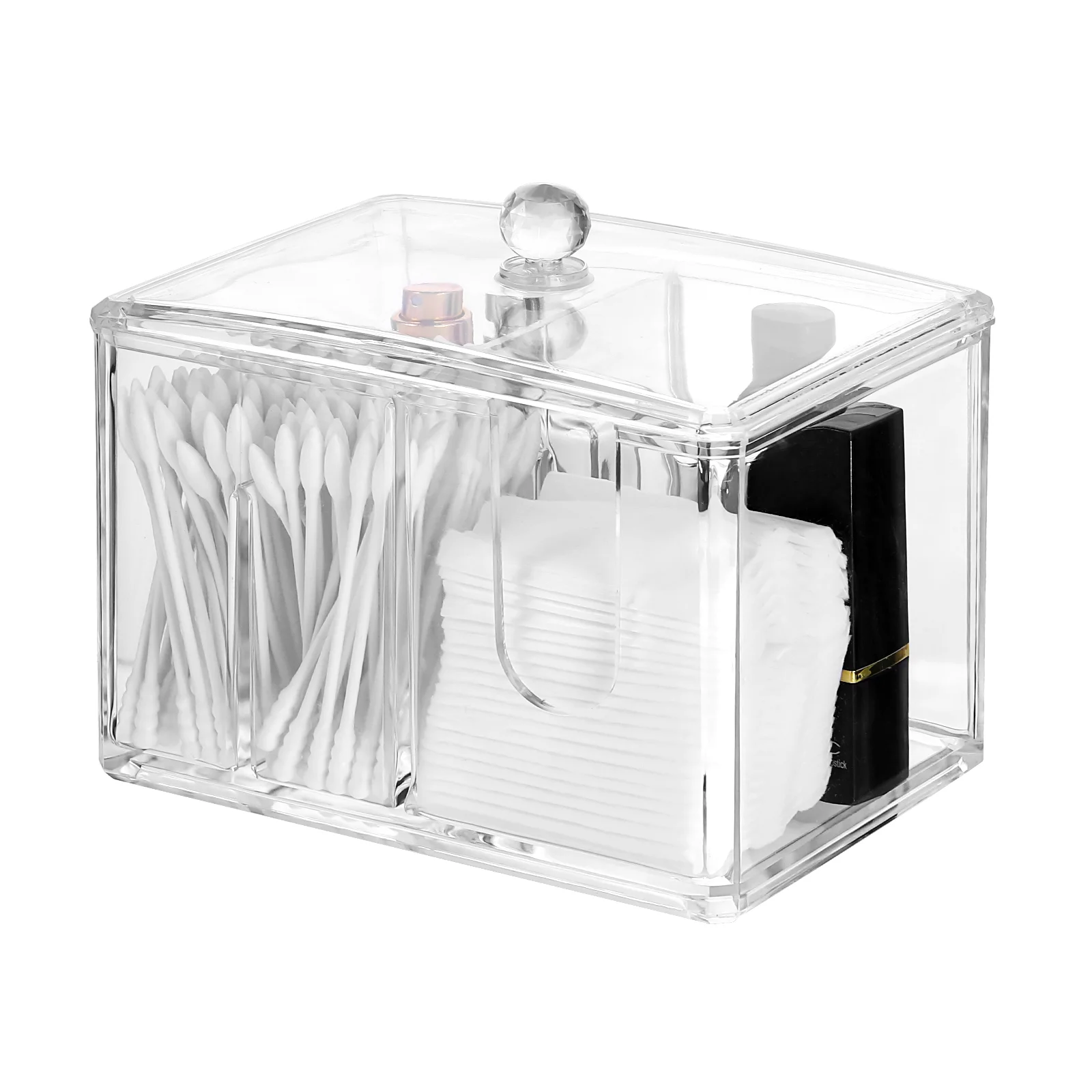 

Cotton Swab Container Pads Organizer Holder Dispenser Supplies Make Makeup