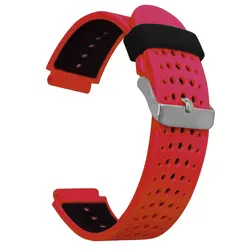 Silicone Breathable Smartwatch Strap - Enhanced Comfort and Style for Forerunner 235 (Red-black)