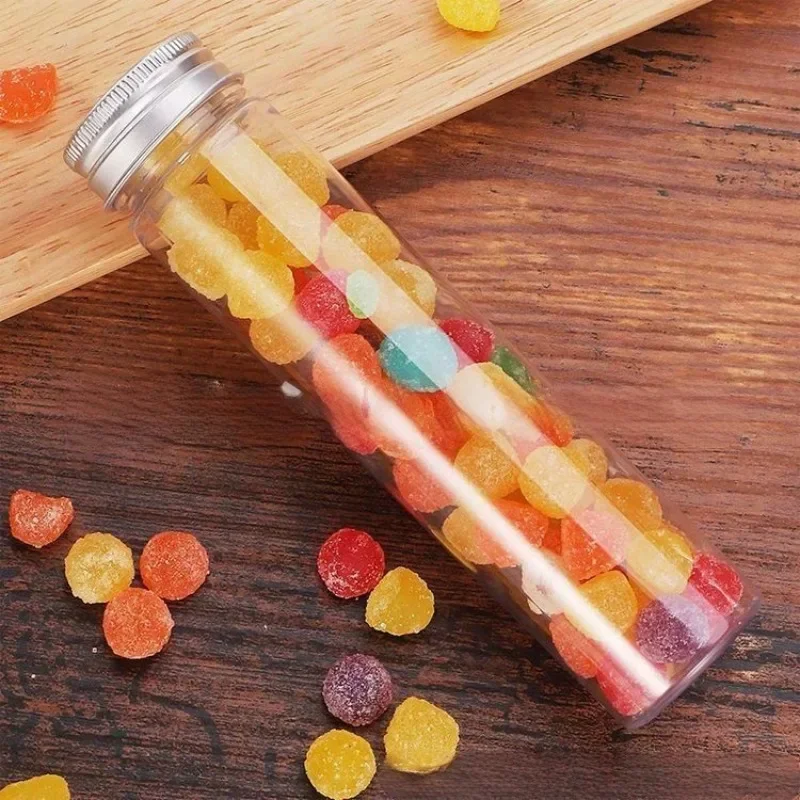 10/20/30Pcs 110ml PET Test Tubes Transparent Plastic Candy Facial Mask Rubber Capsule Packaging Box With Screw Lids Party Favors