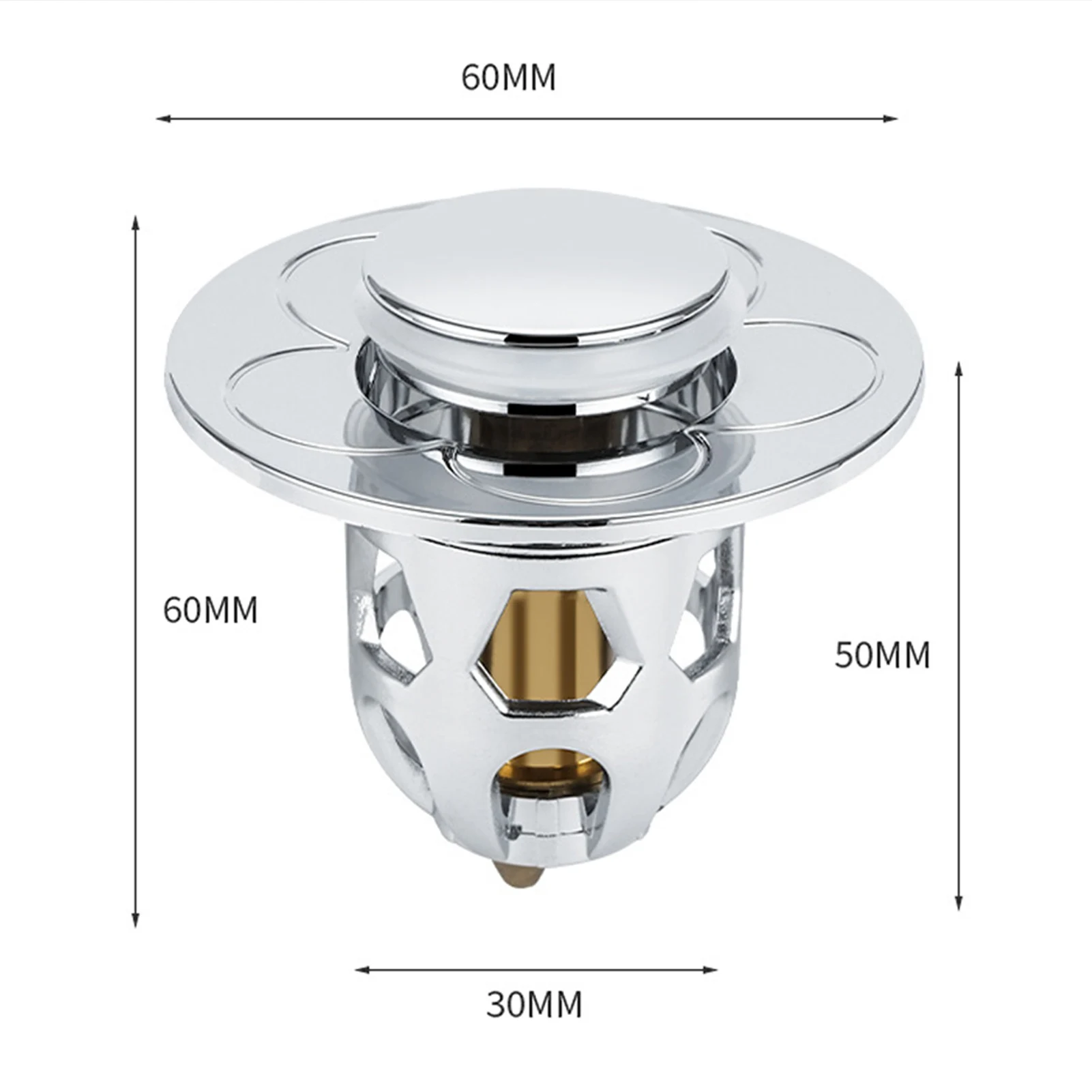 Pop Up Sink Drain Strainer Stainless Steel Sink Hair Catcher Sink Drain Plug for Basin Bathroom Tub 4