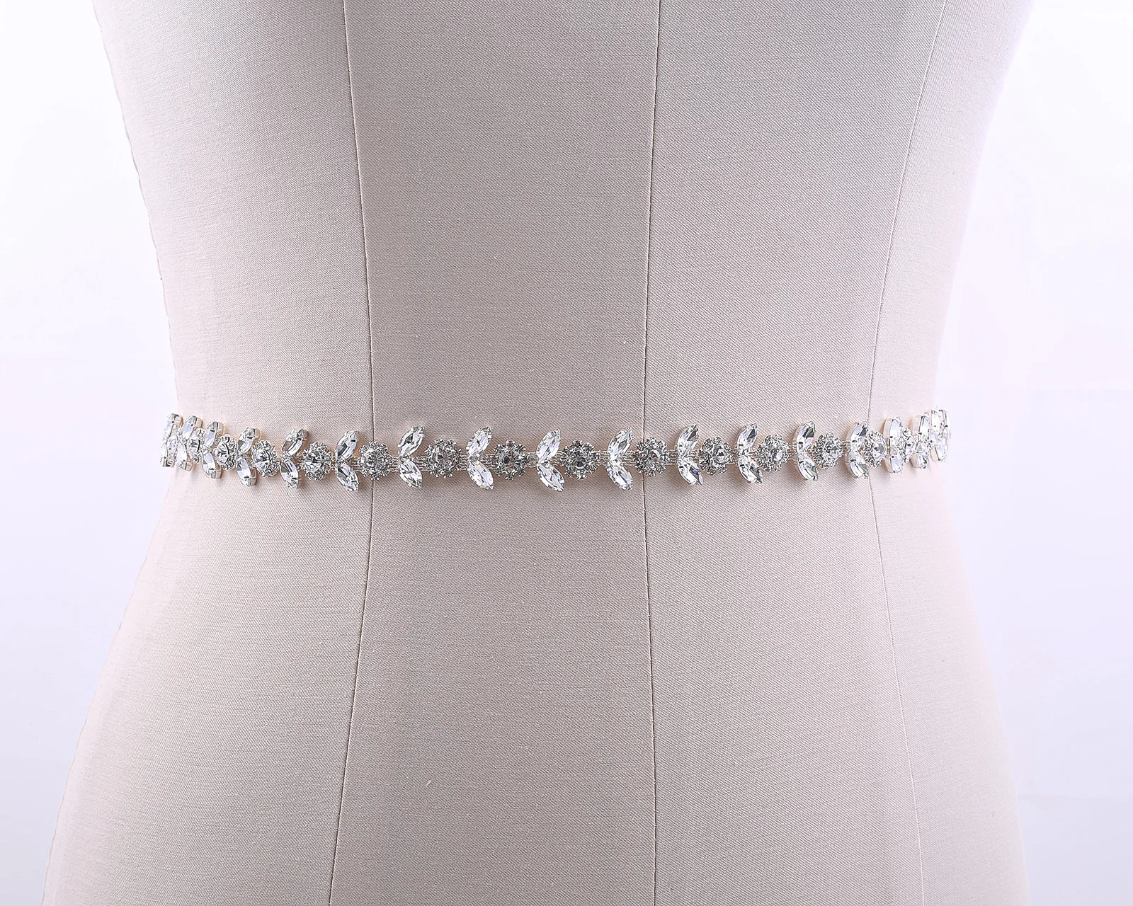 NZUK Crystal Bridal Belt Rhinestones Bridal Sash Sliver Wedding Dress Belt  Bridal Dress Belt  for Dresses Wedding Gown