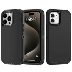Ultimate 3 - in - 1 Heavy Duty Armor Shockproof & Dust - Proof Phone Case Cover - 7Plus 8Plus (Black)
