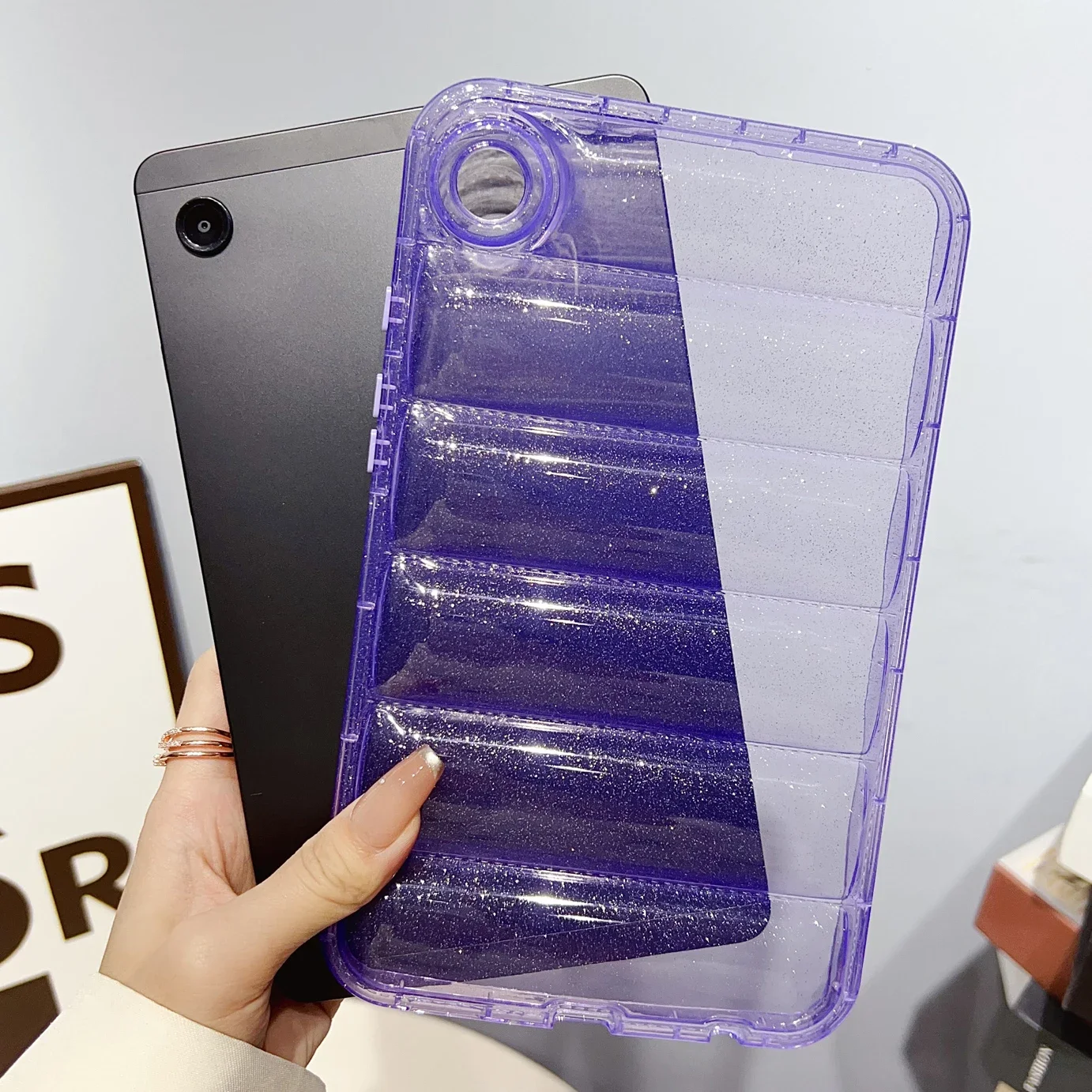 Star Sky Glittering Clear Tablet Case - Transparent Soft Silicone Cover
