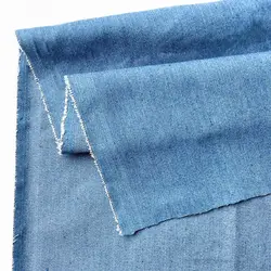 Washed Denim Blue Cotton Fabric for DIY Projects & Needlework (Sky Blue)