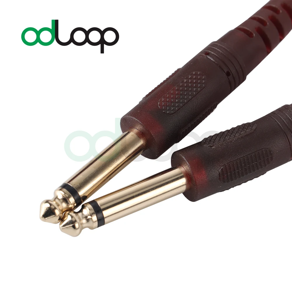 ODLOOP-Cable de guitarra de 5m, Cable de altavoz Mono Jack de 6,35mm,  instrumento macho a macho, Compatible con bajo eléctrico, teclado de  guitarra