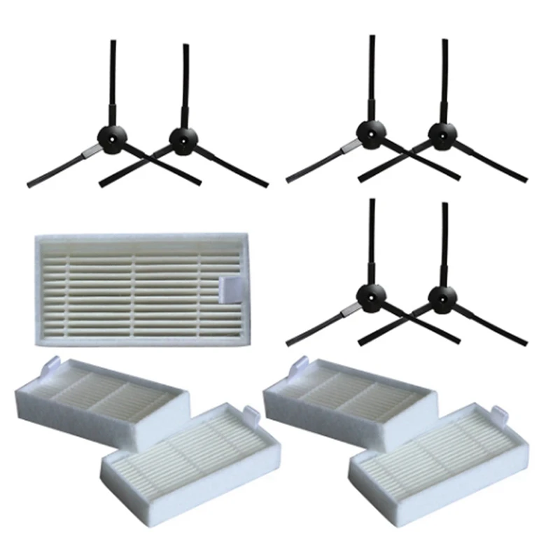 Spazzola Laterale 12X + Filtro 10X Per Sostituzione Accessori Per Aspirapolvere Robotico Lidl Silvercrest Ssr 3000 A1