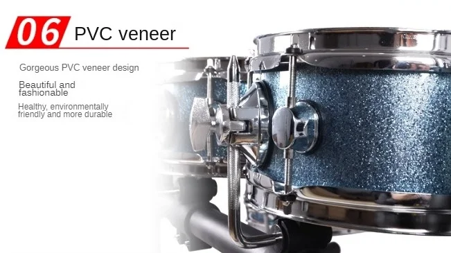 Portable Acoustic Jazz Drum Set with Pedals