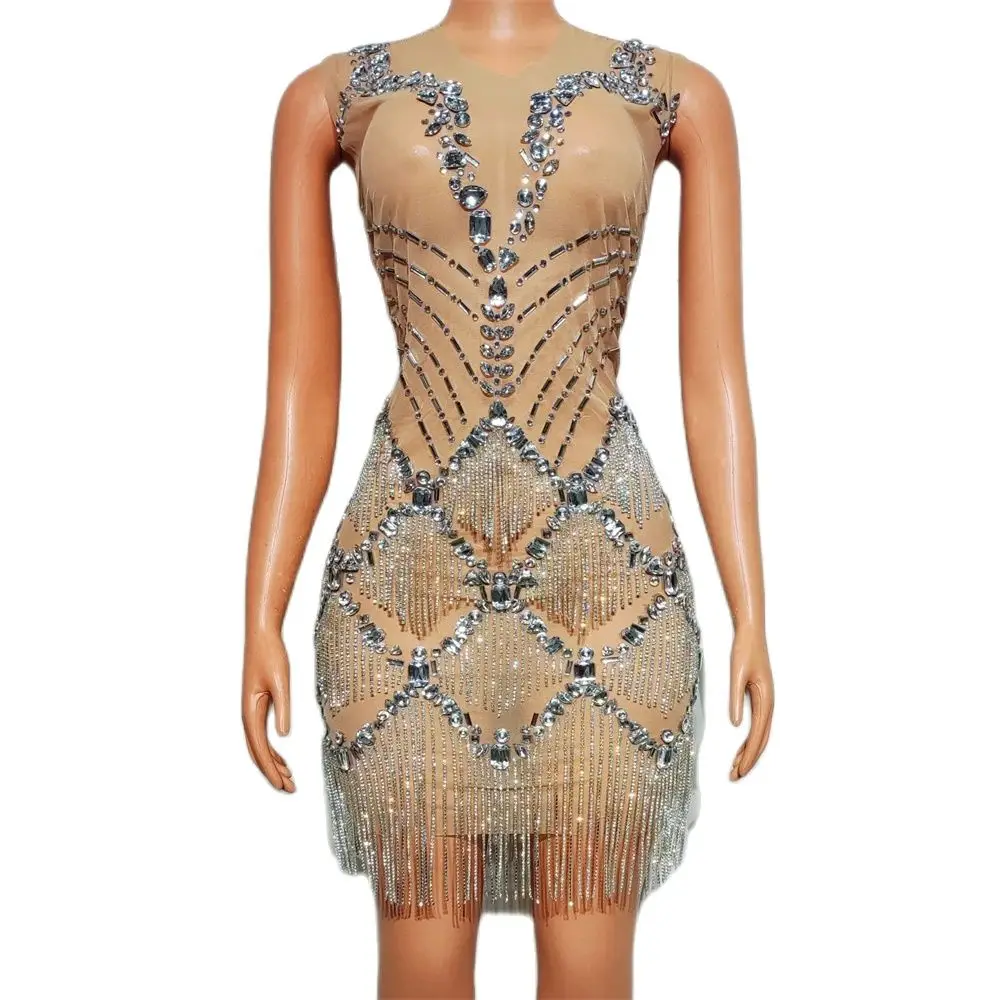 Bar Show Full Diamond Chain Dress Ladies
