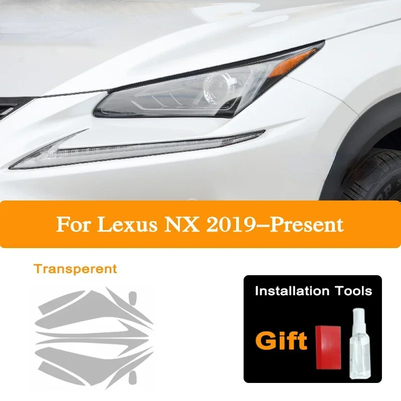 

Car Headlight Tint Smoked Black Protective Film For Lexus NX NX300h NX200t Facelift 2019-On Transparent TPU Sticker Accessoies