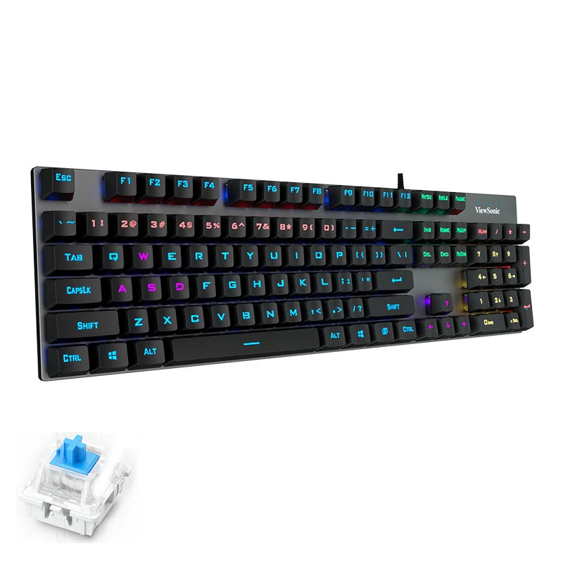 wifi keyboard for pc Metal Panel Mechanical Keyboard 104 Keys RGB Adjustment Mixed Light Colorful Led Water Proof For Gaming Working Office mini computer keyboard Keyboards