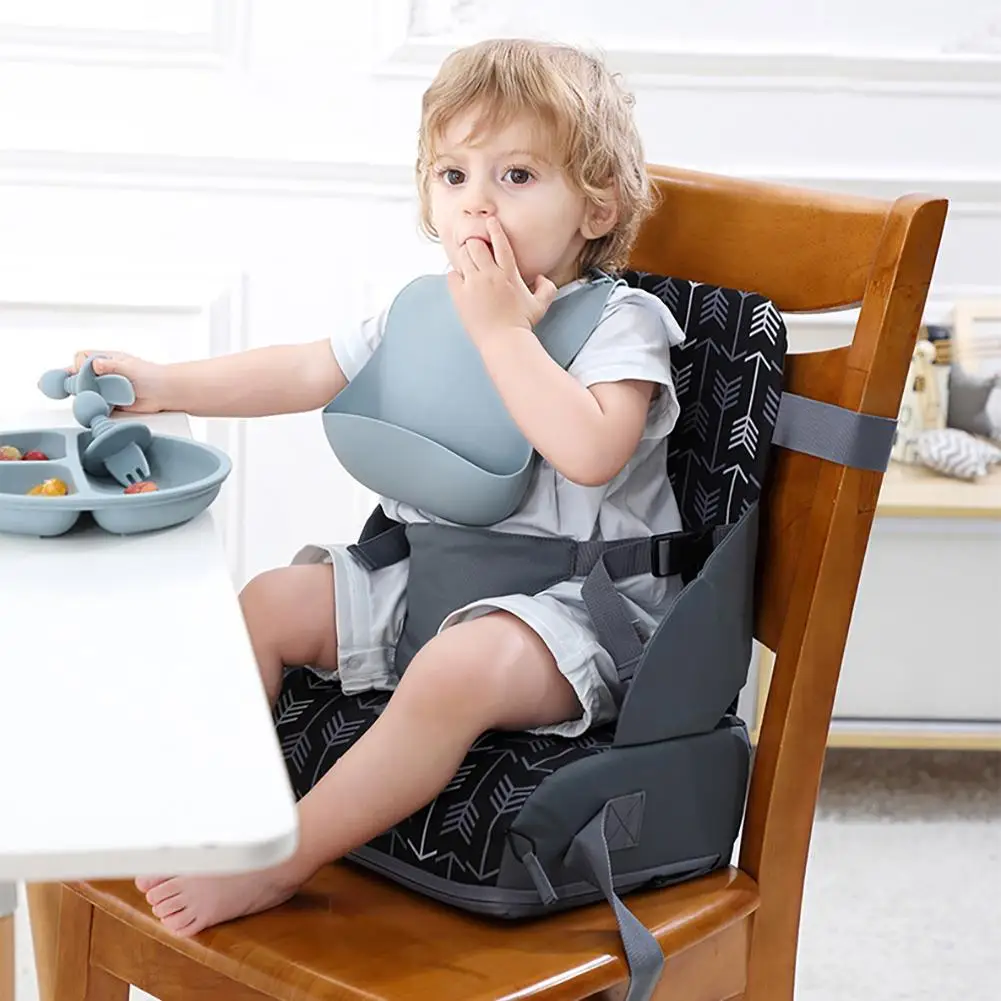 Portable Folding Child Seat Heightening Cushion Baby Dining Chair Learning Safety Belt Non-slip Cushion Children's Products 2