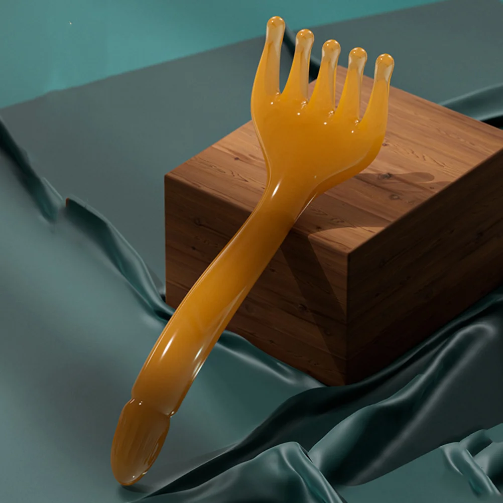 2 Pcs Tools Massage Hair Brush Creative Resin Comb Handheld Five Claws Acupuncture Stick Body Massager