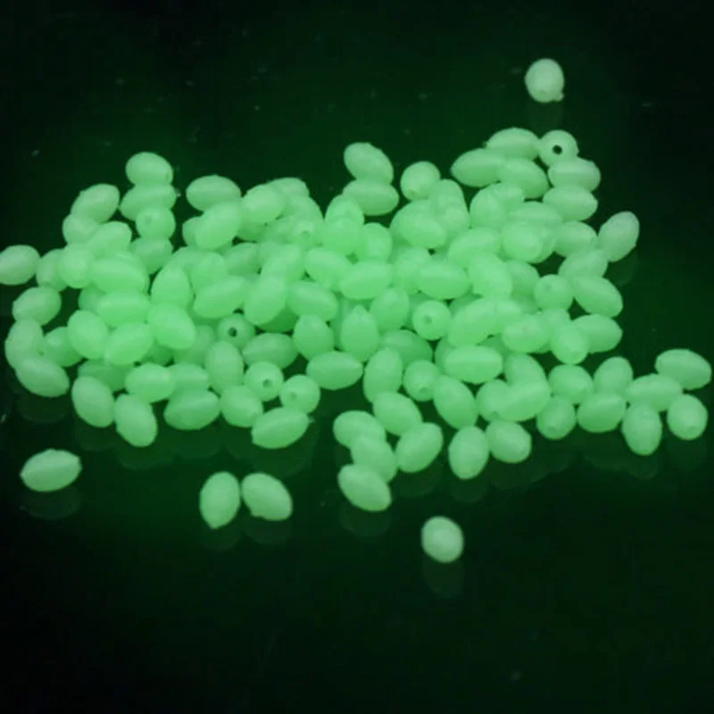 

100pcs Soft Fishing Beads Stopper Luminous Round Space Stops Soft Rubber Cylindrical Night Light Beans Stop Fishing Accessories