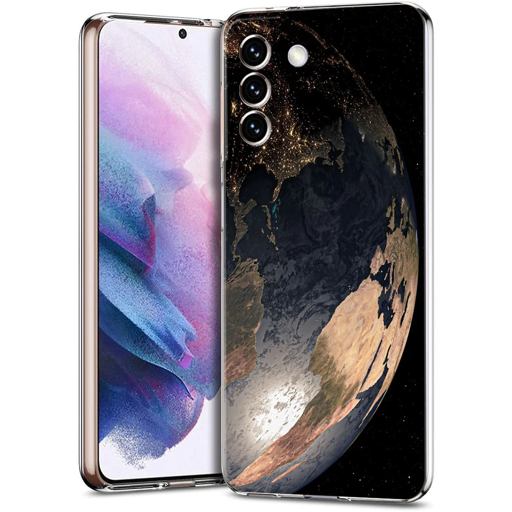 Earth Stars Space-Themed Soft Silicone Clear Phone Case