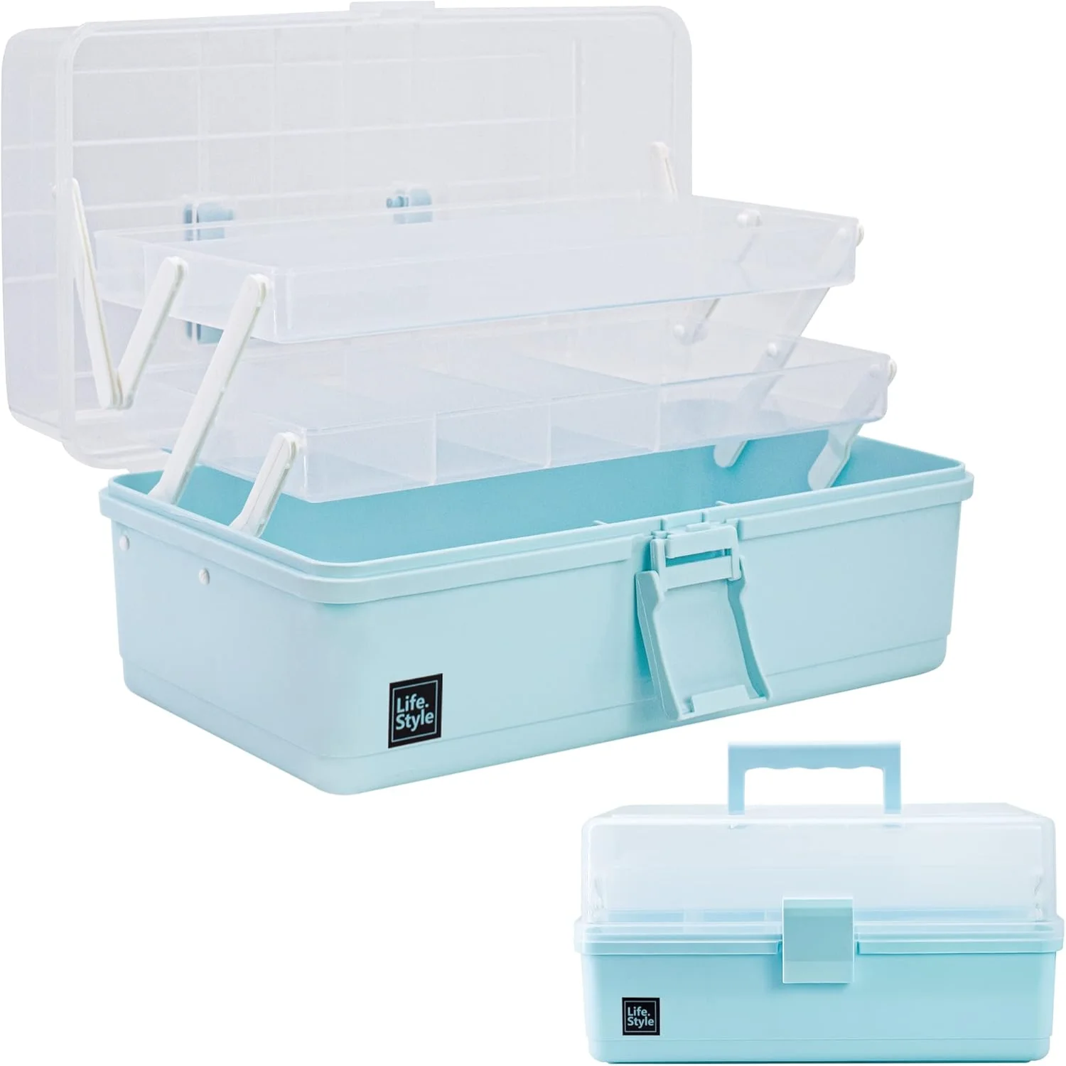 13 inch Art Organizer with Layers, Multifunctional Plastic Tool with Handle for Sewing, Makeup, Medicine, Nail, Hair Access