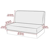 2Pcs/set Stretch RV Dinette Cushions Covers Jacquard Couch Cover Booth Seat Slipcovers RV Camper Car Bench Backrest Cover Decor 2