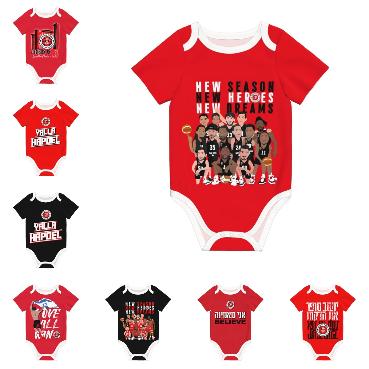 

Hapoel Jerusalem Basketball Baby Bodysuit Unisex Shirt Newborn Onesie Boy Girl Undershirt Outfit Baby Romper