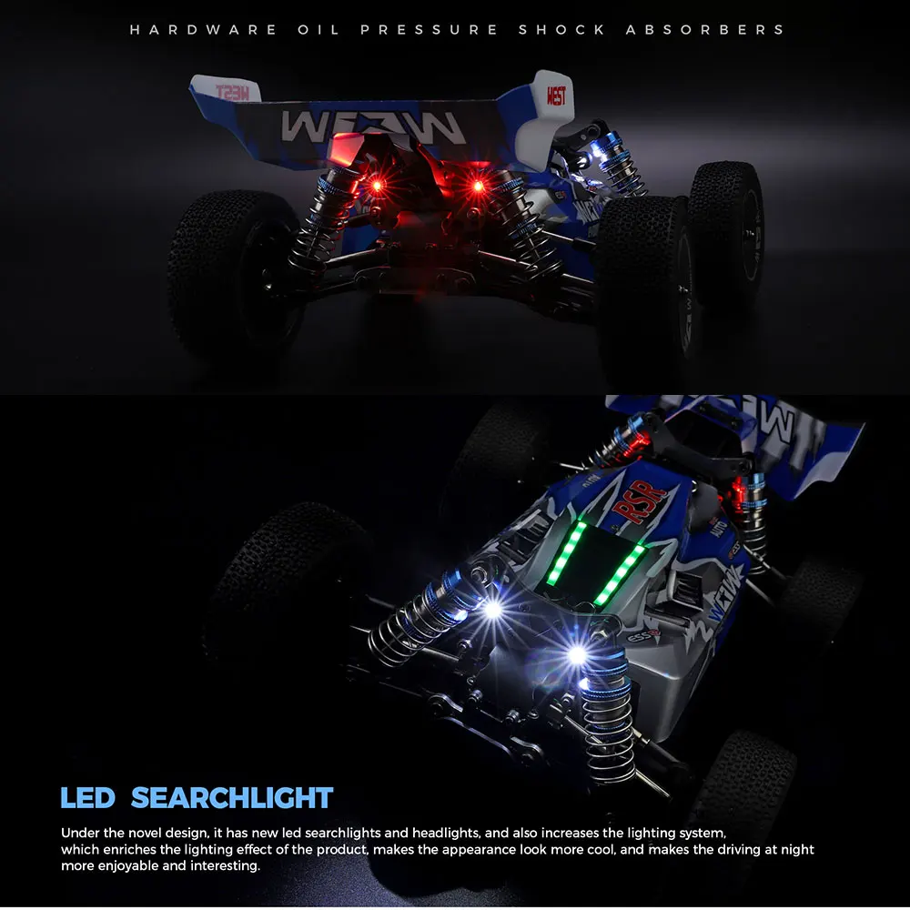 WLtoys 어린이용 고속 오프로드 리모컨 드리프트 장난감, 4WD 전기 RC 자동차, 레이싱 카, 144011 144001, 65 km/h, 2.4G