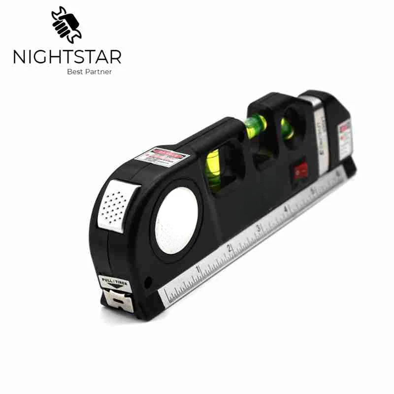 Laser Level Horizon Vertical Measure 8FT Aligner Standard and Metric Rulers Multipurpose Measure Level Laser Black