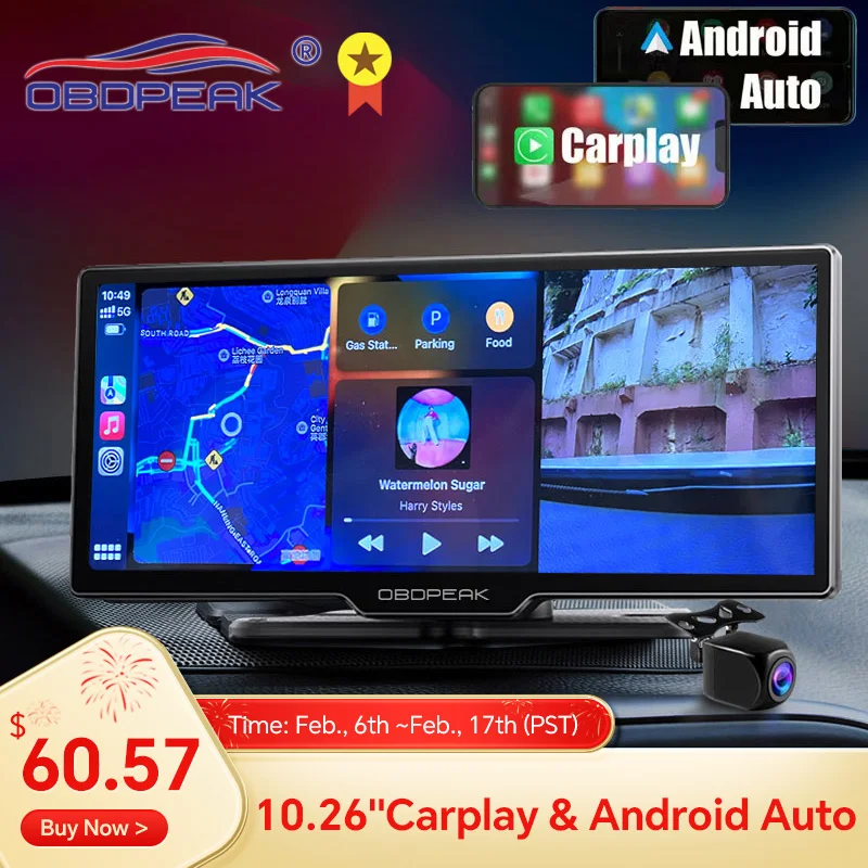 K2 Dash Cam 4K 2160P Car Mirror Registrazione Video Carplay E Android Auto Connessione Wireless 5G Wifi Navigazione Gps Dashboard Dvr