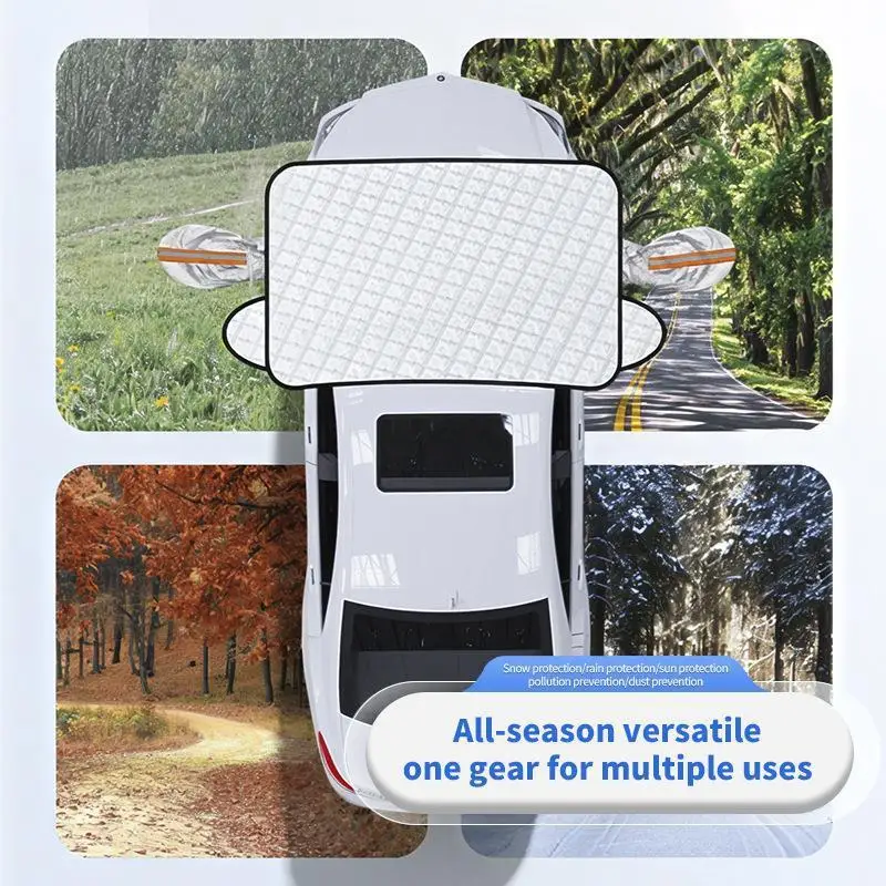 All-Weather Car Windshield Protector - Waterproof Sun & Snow Shield with Reflective Coating, Universal Fit for Front Windscreen