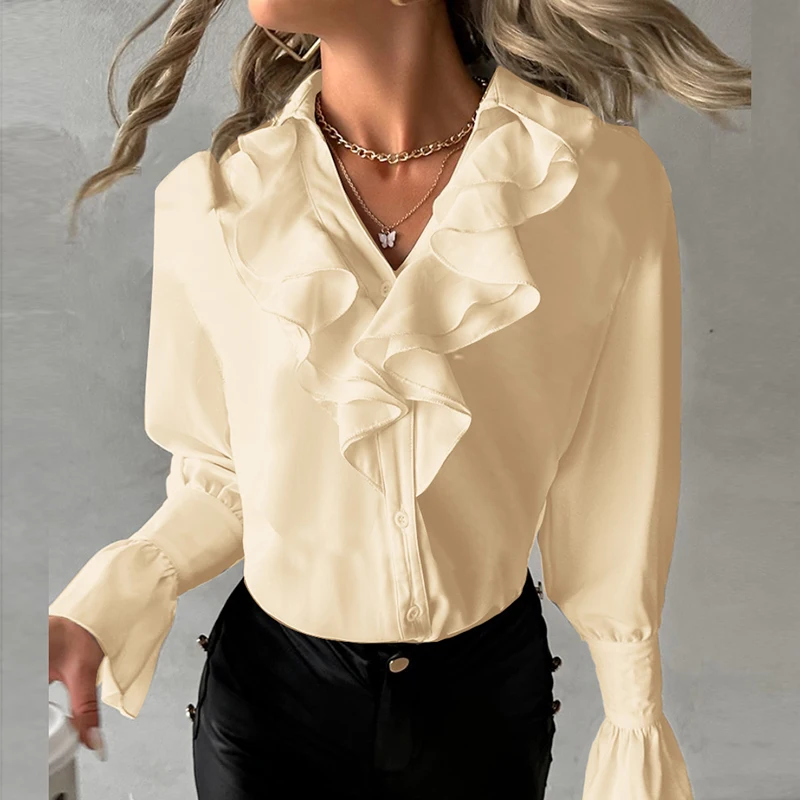 compridas para mulheres, elegante camisa de escritório,