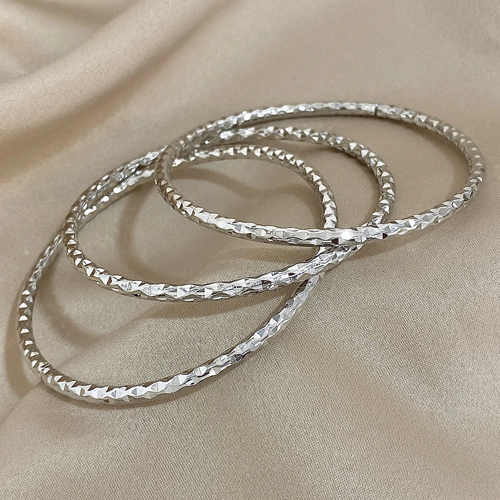 Simple Spiral Pattern Circle Bracelets Bangle for Women Cuff Wristband Stackable Waterproof Jewelry Gifts 3Pcs/Set,bangle bracelet