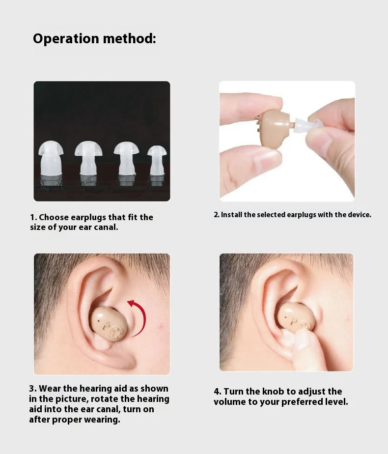1 Pcs Wireless Rechargeable Hearing Aid Digital Chip Invisible Professional Soun