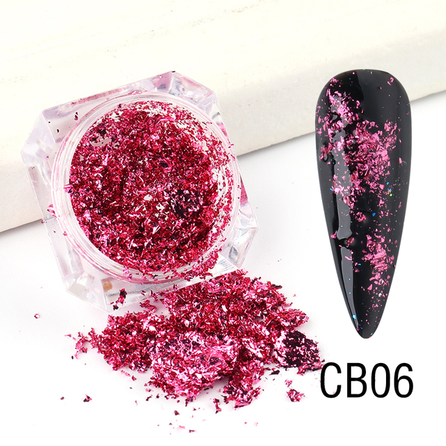 Box Gold Glitter Flakes Irregular Aluminum Foil Sequins For Nails Chrome Powder Winter Manicure Nail Art Decorations LY1858-1