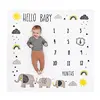 Flannel Baby Milestone Blanket Baby Photography Blanket Props Receving Background Baby Monthly Record Growth Photography Props 1