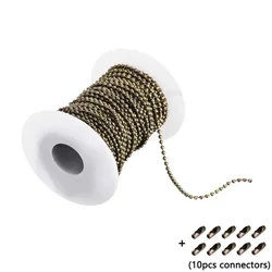 5m Gold, Black, Bronze, and Silvery Metal Ball Bead Chains for Jewelry Crafting and Design (Bronze)